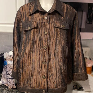 L womens Ruby Rd long sleeve button front plus size dressy jacket size 24W